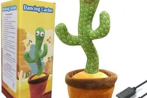 The Dancing Cactus Toy wears many hats: it sings, dances, records your voice, and even repeats what you say!   With its humorous dance moves and captivating tunes, it’s an attention-grabber for kids and adults alike.